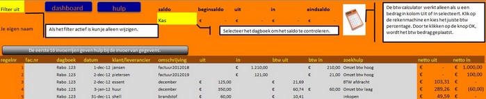Gratis Excel boekhouding Audiss