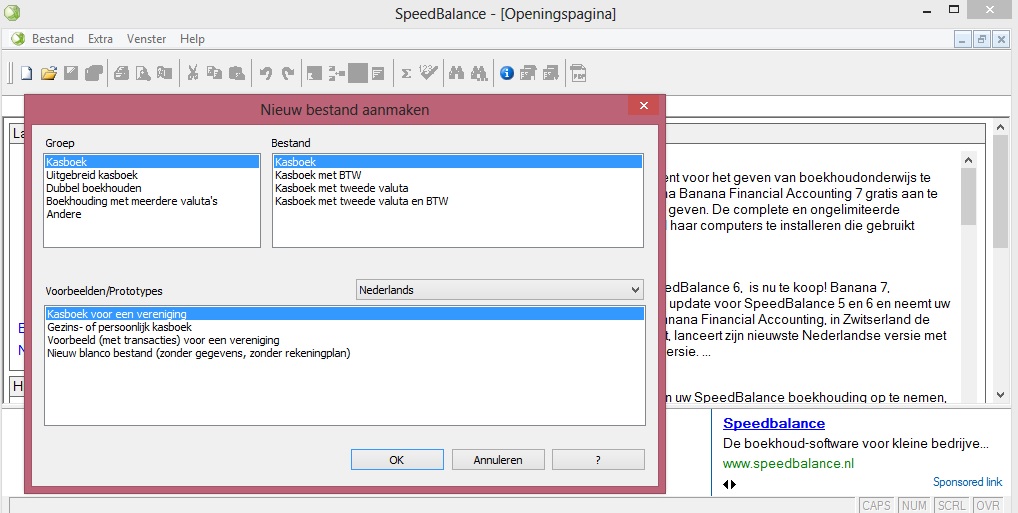 Gratis boekhouding Speedbalance