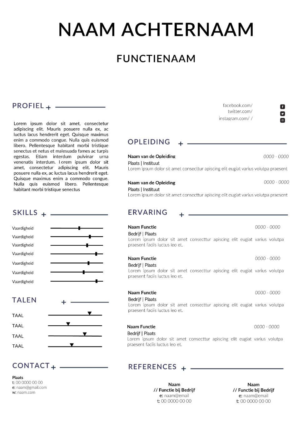 CV voorbeeld Word 10 | eenvoudige (Gratis) cv template | Maak in een handomdraai je cv in Word met onze gratis templates en start direct met solliciteren.
