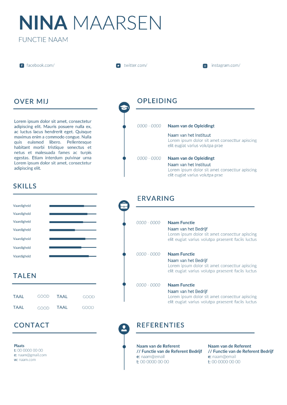 CV voorbeeld Word 8 | eenvoudige (Gratis) cv template | Maak in een handomdraai je cv in Word met onze gratis templates en start direct met solliciteren.