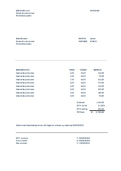 Factuur Excel