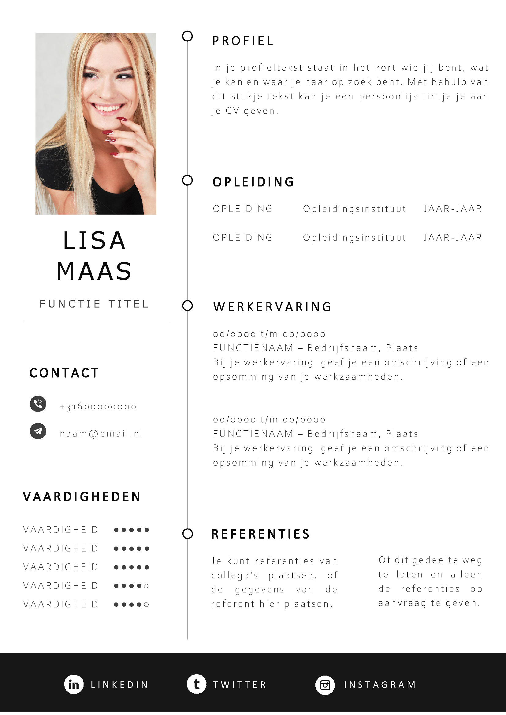 Gratis cv 3 Voorbeeld CV in Word