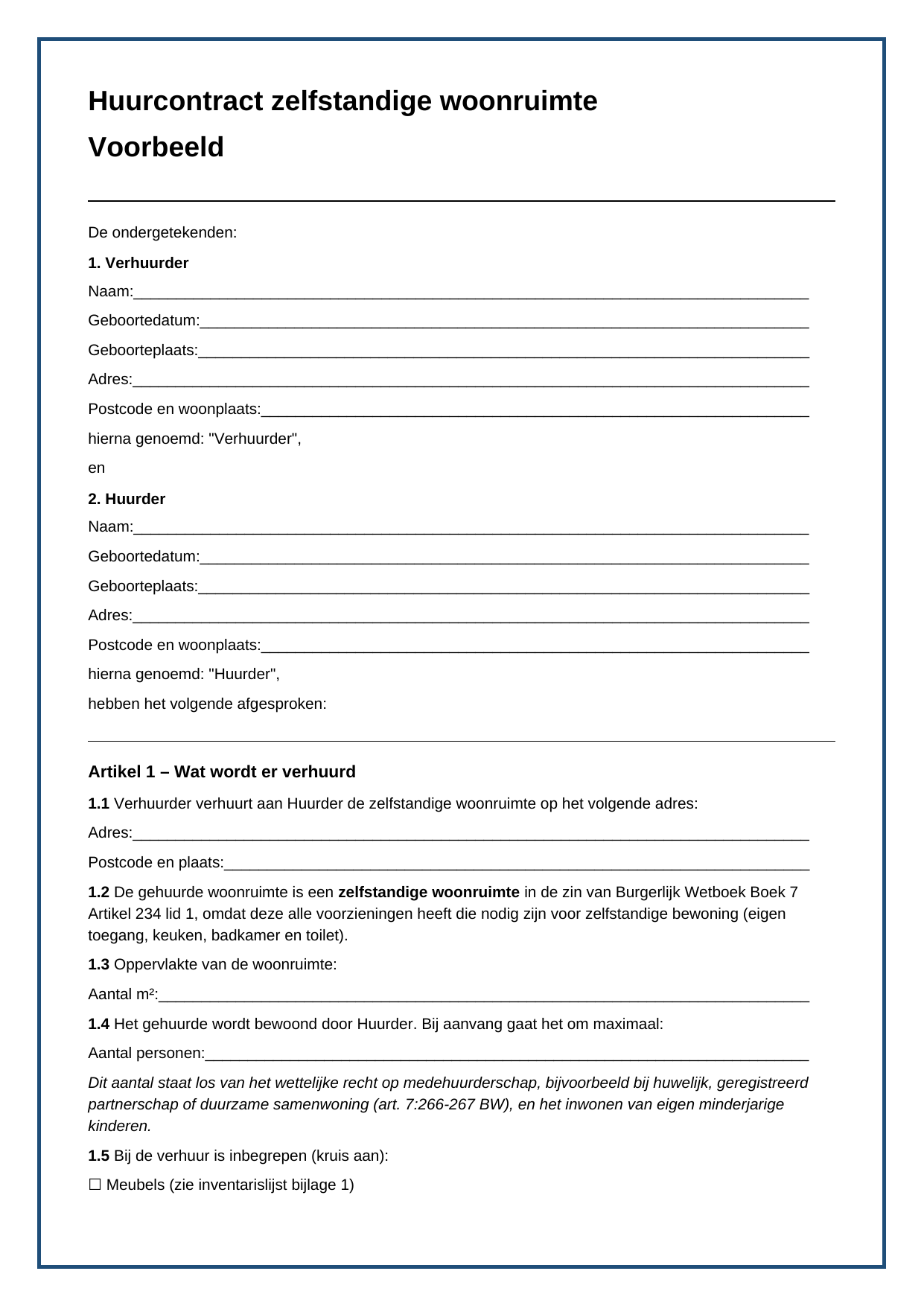huurcontract-zelfstandige-woonruimte-2026