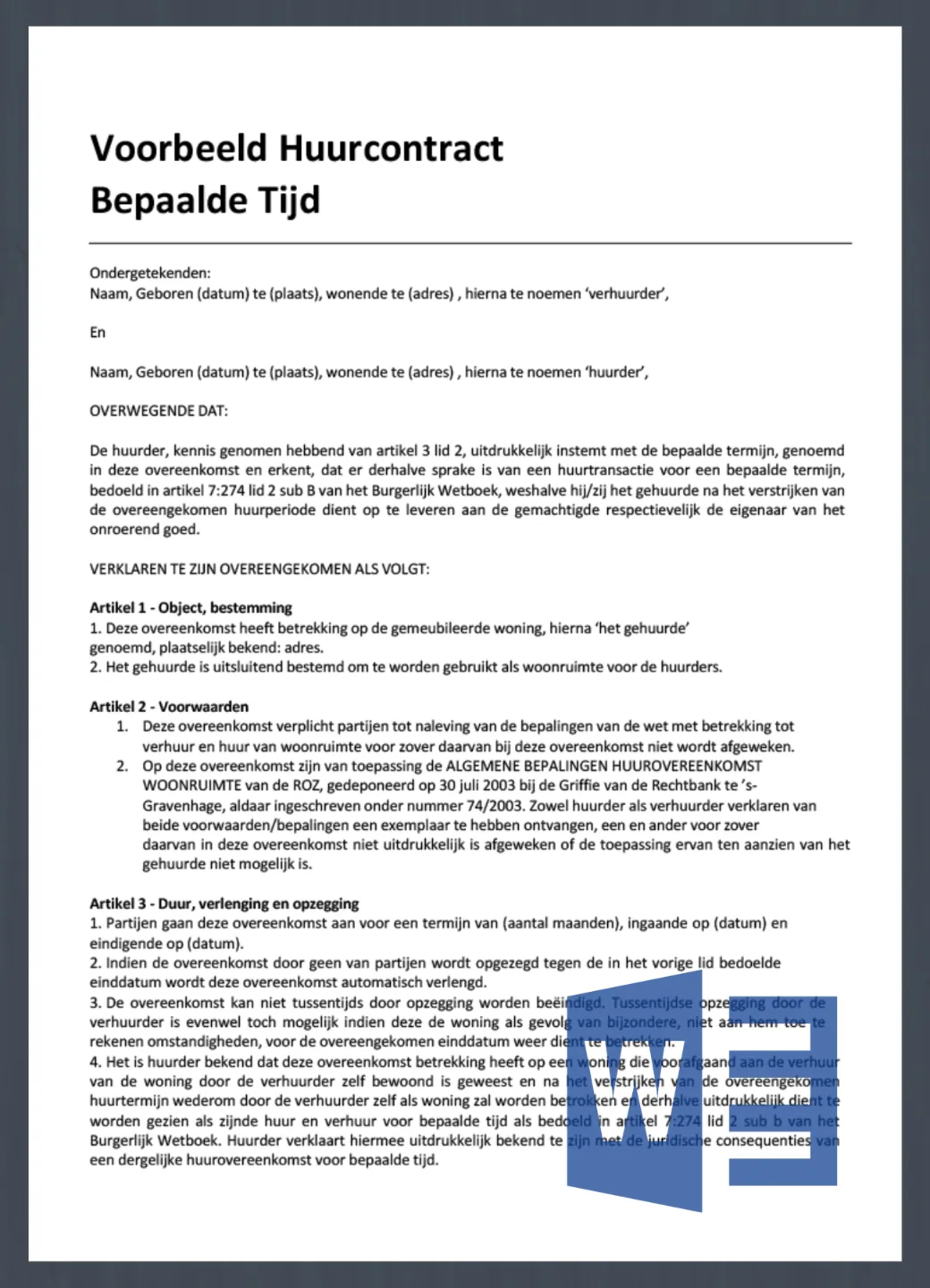 huurovereenkomst-bepaalde-tijd-maken