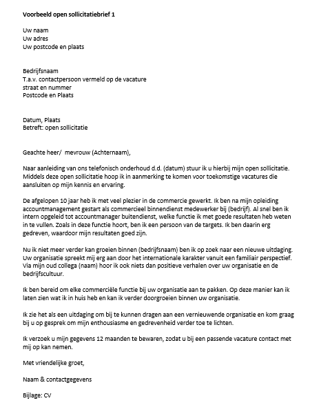 Voorbeeld Sollicitatiebrief