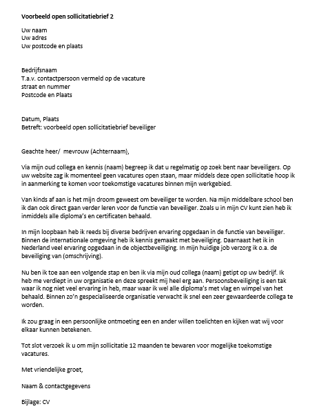 Voorbeeld Sollicitatiebrief