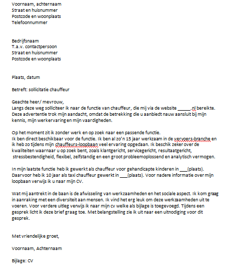 Sollicitatiebrief horeca zonder ervaring