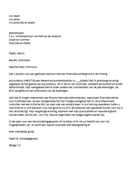 Voorbeeld Sollicitatiebrief