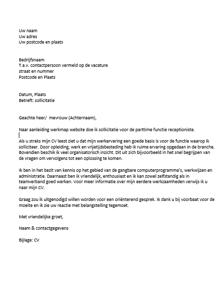 Voorbeeld Sollicitatiebrief