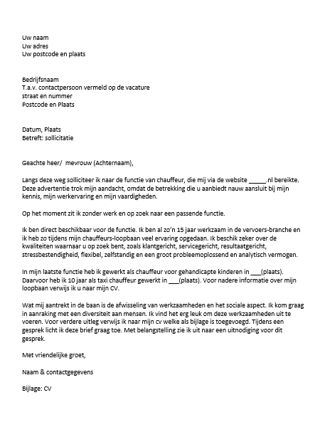 Voorbeeld Sollicitatiebrief