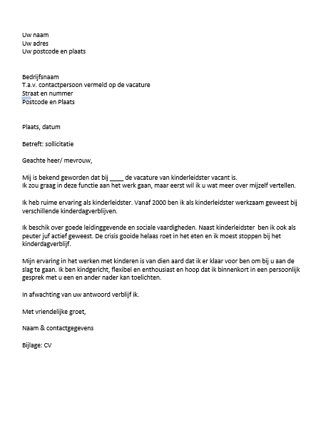 Voorbeeld Sollicitatiebrief