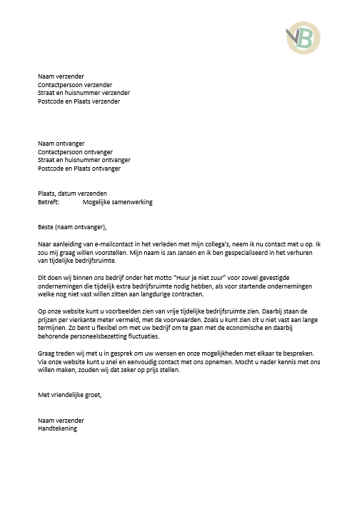 Voorbeeld Zakelijke Brief 2