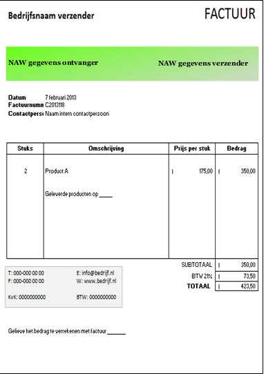 Factuur NAW