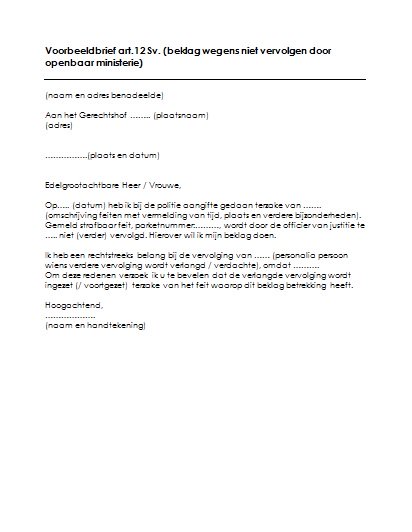 Voorbeeld Bezwaarschrift