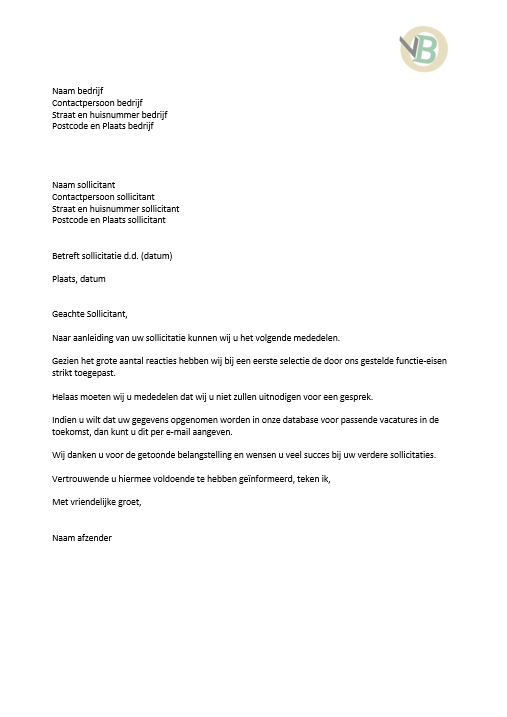 brief voorbeeld