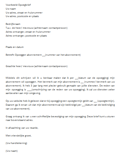 Opzegtermijn Abonnement