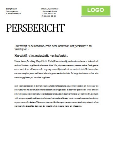 persbericht