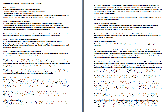Voorbeeld Algemene Voorwaarden