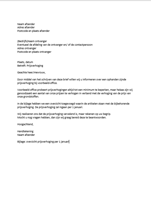 Zakelijke Brief Opmaak